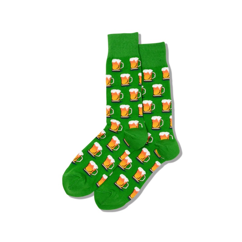 Hot Sox Men's Conversational Slack Crew Socks, Beer (Kelly), Shoe Size:6-12 / Sock Size: 10-13 - Image 2